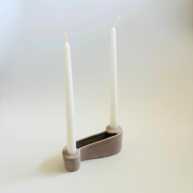 Royal Haeger Curvy Ceramic Candle Holder Planter For Sale - Image 10 of 10