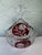 Vintage German Hofbauer Ruby Flashed & Etched Lead Crystal Covered Candy Dish With Rose Motif For Sale - Image 4 of 11