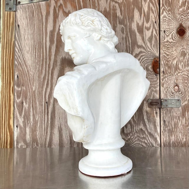 A fabulous vintage Boho bust of man. Made by the Global Views group. Beautiful glazed finish on a terra cotta form signed...