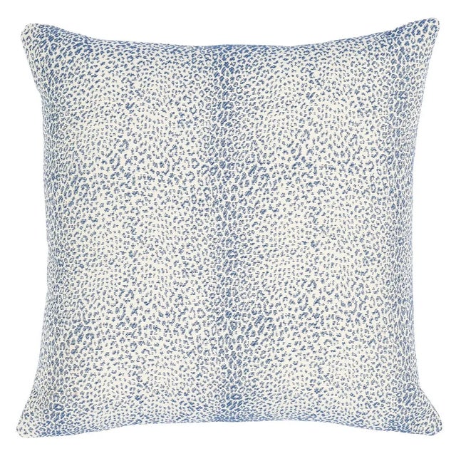 Mid-Century Modern Schumacher Mini Leopard Indoor/Outdoor 18" Pillow in Navy For Sale - Image 3 of 3