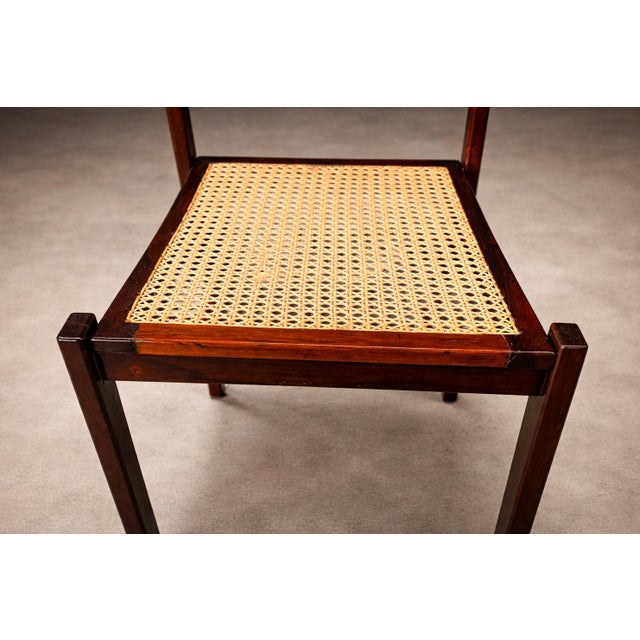 Set of 4 Dining Chairs in Rosewood & Cane, Unknown, 1960s For Sale - Image 11 of 11