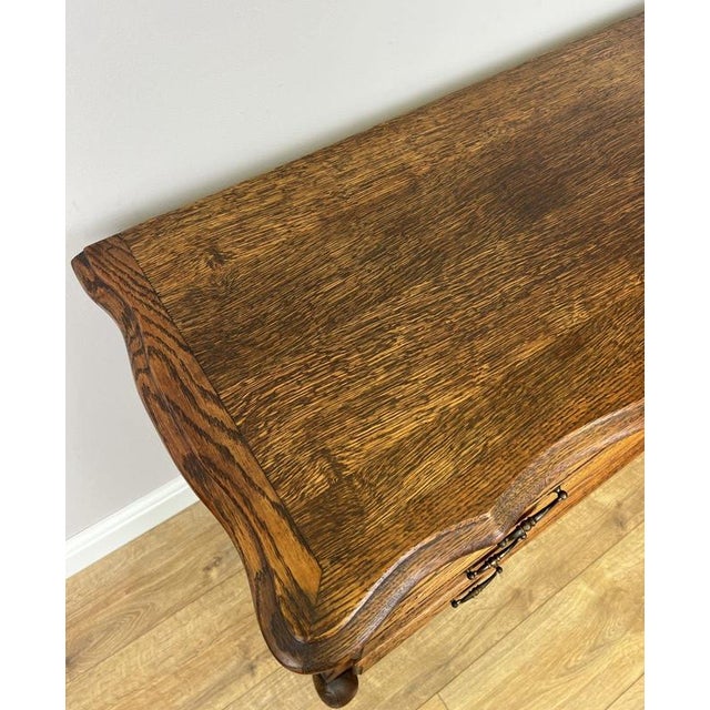 Vintage French Louis Carved Oak Chest of 3 Drawers For Sale - Image 9 of 13