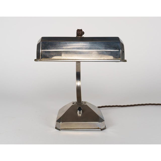 French Art Deco Chromed Articulated Bankers Desk Lamp, 1930s For Sale - Image 4 of 10
