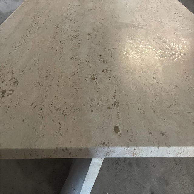 1970s Vintage Travertine Dining Table For Sale - Image 5 of 5