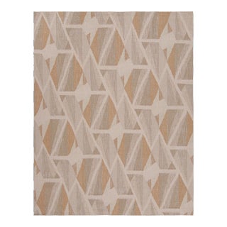 Rug & Kilim’s Scandinavian Style Geometric Rug in Beige, White and Terracotta 13x19 For Sale
