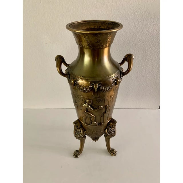 Antique French Bronze Vase Vessel Urn - F. Levillain Jardiniere For Sale - Image 4 of 12