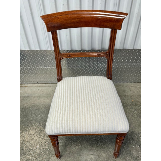1990s Late 20th Century Set of 6 Mahogany Regency Chairs - Made in Italy For Sale - Image 5 of 11
