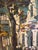 Gold Vintage Mid Century Impasto Oil Painting, Historic House in Autumn, Signed S. Harper, Carved Gold Frame For Sale - Image 8 of 12