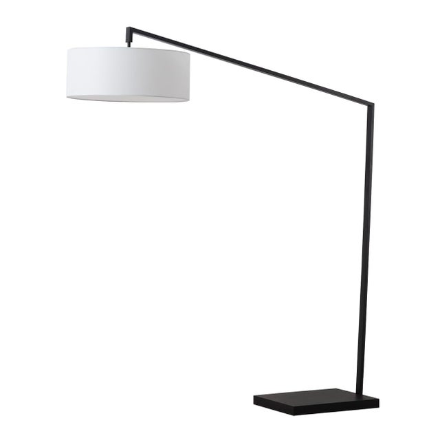 Early 21st Century Stretch Arc Floor Lamp - 87", Matte Black, Step Switch, Sturdy Rectangular Base For Sale - Image 5 of 18