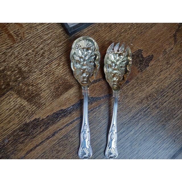 Metal Antique Set of 2 William Adams Salad Set in Original Box For Sale - Image 7 of 9