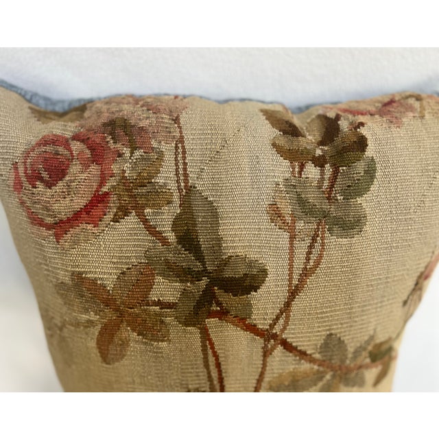 Textile Pillow With 19th Century Aubusson Tapestry For Sale - Image 7 of 9