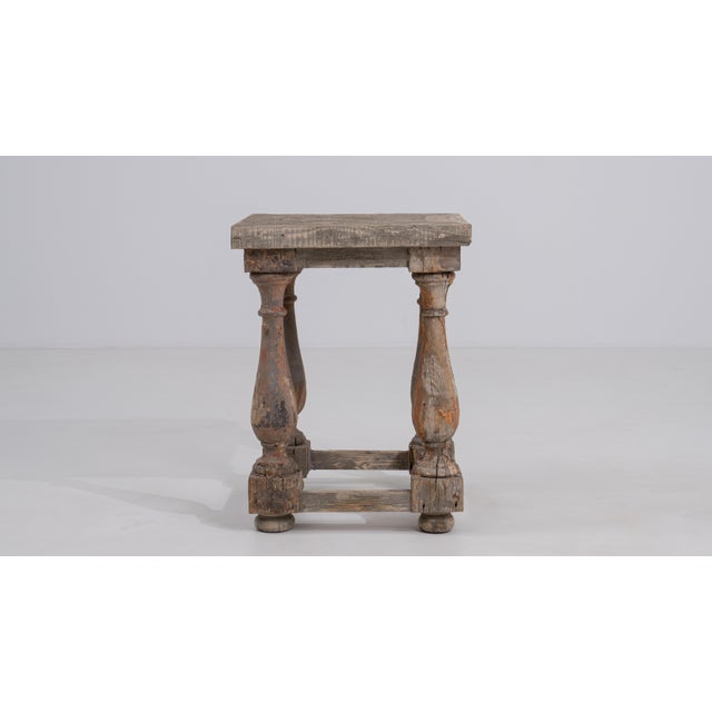 20th Century French Pedestal Side Table With Turned Legs France Mid 20th Century For Sale - Image 10 of 13