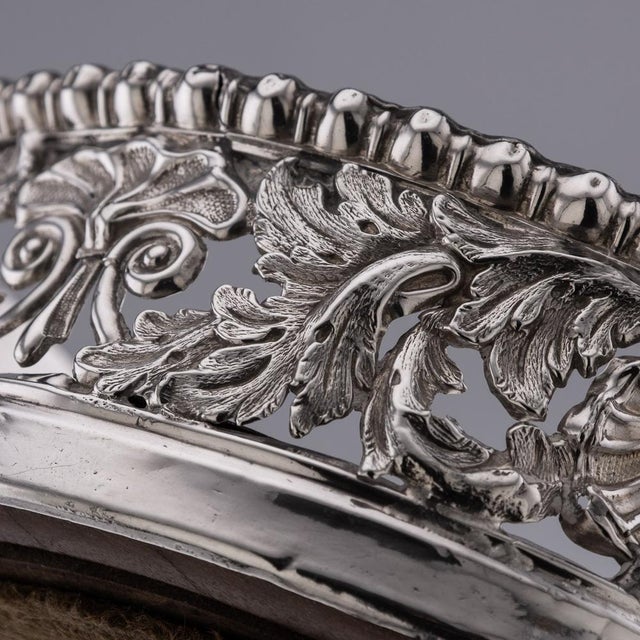 19th Century Georgian Solid Silver Wine Coasters, 1810s, Set of 2 For Sale - Image 13 of 15