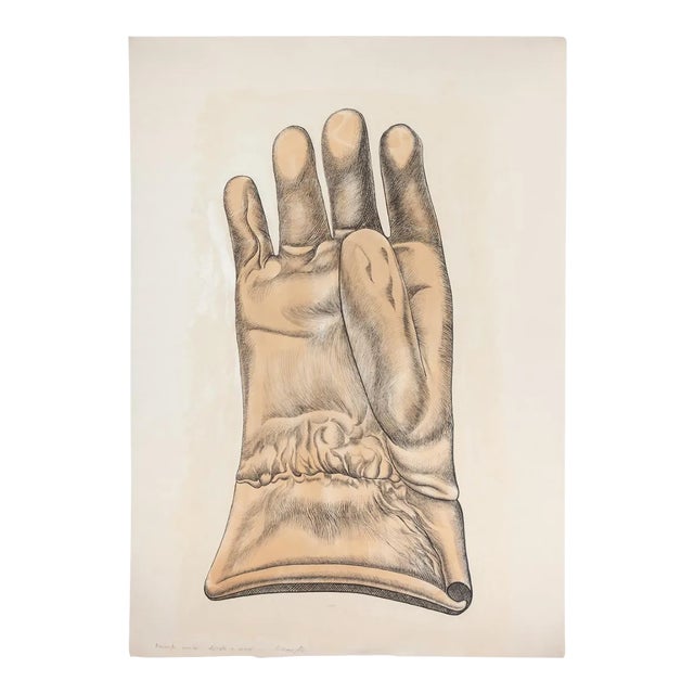 Giacomo Porzano, Glove, Etching on Cardboard, 1972 For Sale