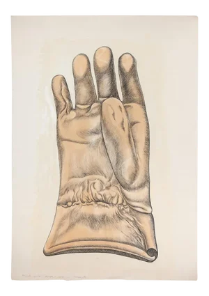 Giacomo Porzano, Glove, Etching on Cardboard, 1972