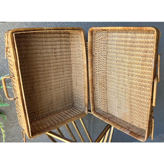 Mid 20th-Century Extra Large Handwoven Valise-Style Rattan Storage Basket, Hong Kong For Sale - Image 13 of 18