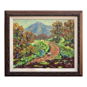 Mid Century Mt. Tamalpais in Autumnal Landscape Painting by Robin Blair