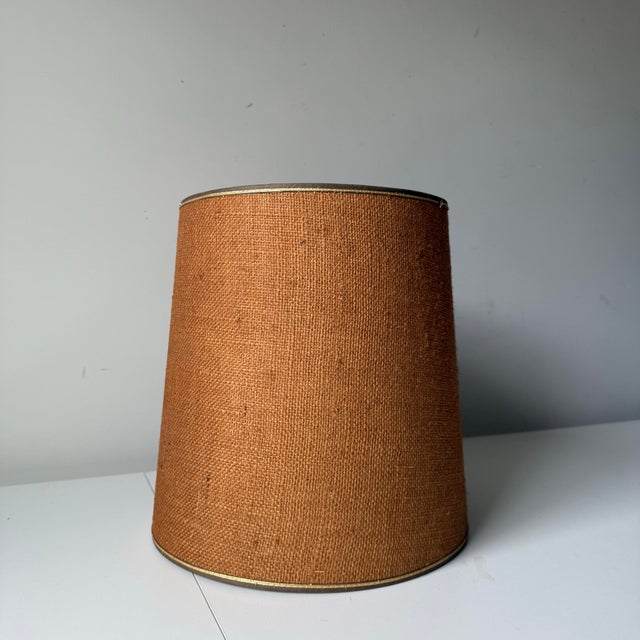 1960s Burlap Barrel Lampshades - a Pair For Sale - Image 9 of 9