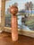 1970s Vintage Japanese Kokeshi Doll With Hand-Painted Floral Detail and Carved Wood Base. For Sale - Image 5 of 11