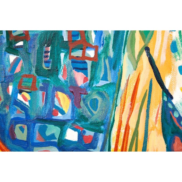 Alan Watson Conflagration Abstract Surrealism Oil Painting on Canvas Framed 1986 For Sale In Detroit - Image 6 of 11