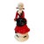 Vintage Large Capodimonte-Style Young Maiden Figurine 19.5" Red Black Porcelain For Sale