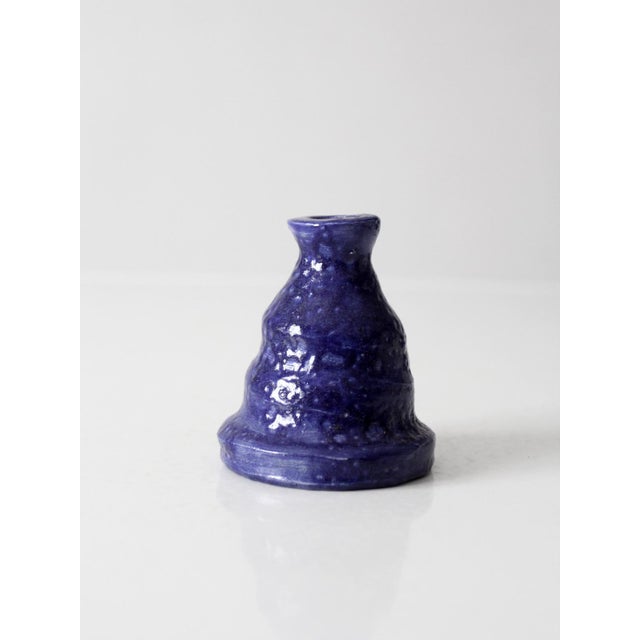 Contemporary Vintage Handmade Studio Pottery Vase For Sale - Image 3 of 10
