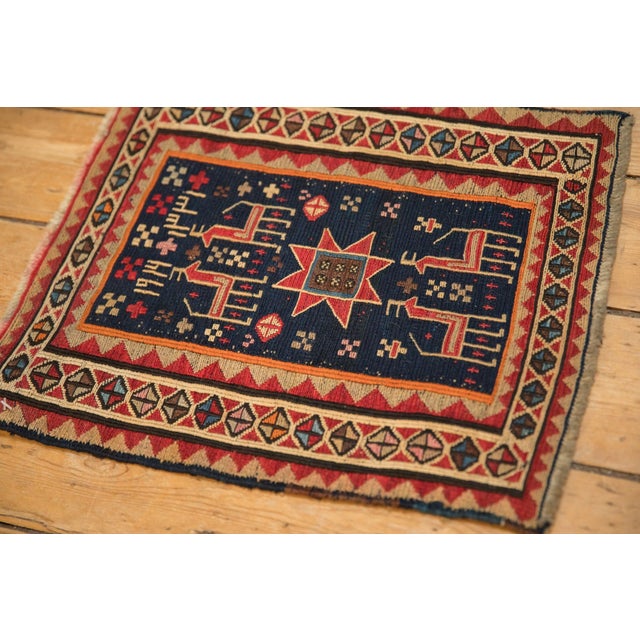 1920s Antique Caucasian Soumac Square Rug Mat - 1'5" x 1'7" For Sale - Image 5 of 7