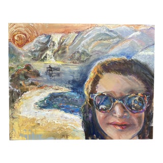 The Selfie, Original Expressionist Portrait, Oil Painting, Figurative For Sale