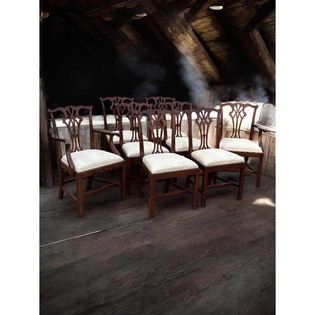 Antique Mahogany Tilt Top Dining Table & 6 Chairs, Superb Carved Base. Comes with 8 late Georgian early Chippendale dining...