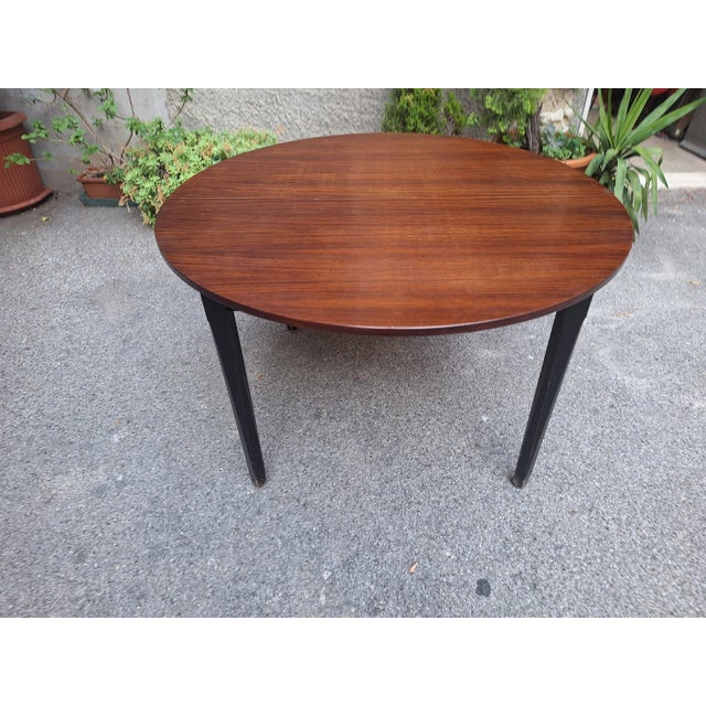 1950s Wooden Dining Table with Extendable Round Top, 1950s For Sale - Image 5 of 10