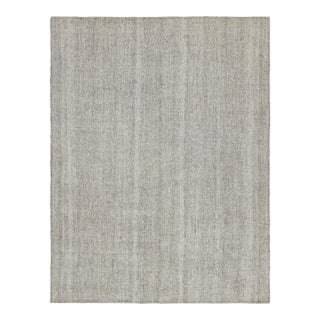 Vintage Turkish Kilim, Solid Monochrome in Gray, White, and Black - Rug & Kilim For Sale