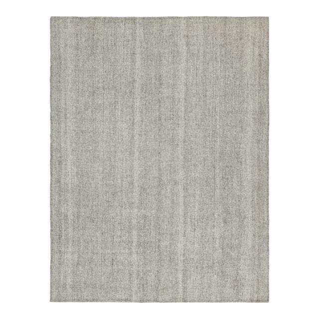 Vintage Turkish Kilim, Solid Monochrome in Gray, White, and Black - Rug & Kilim For Sale