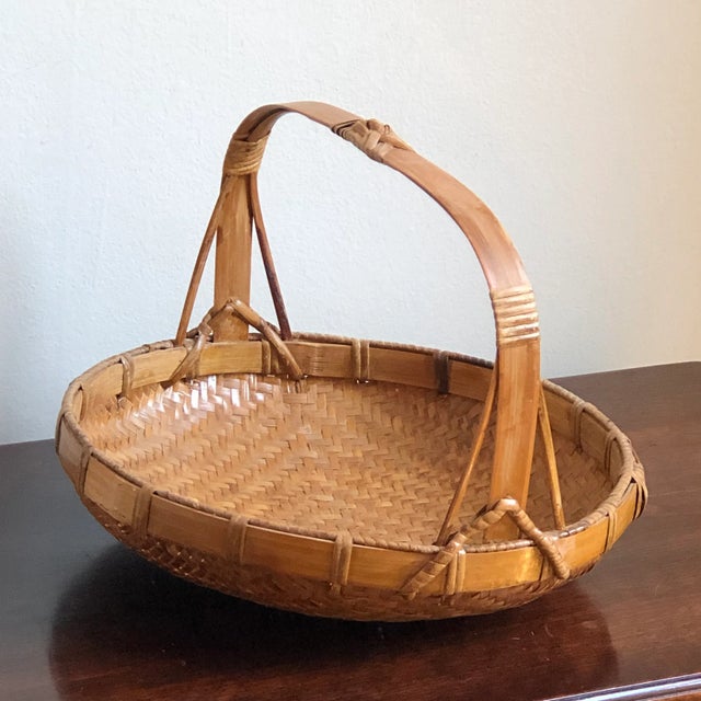 Mid-20th Century Chinese Handled Basket For Sale - Image 9 of 11