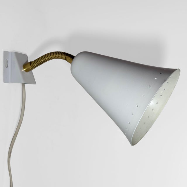 Scandinavian Wall Lamp 8826 in Brass and Steel from Böhlmarks, Sweden, 1940s For Sale - Image 12 of 12