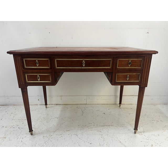 20th Century Louis XVI Mahogany and Mahogany Veneer Desk For Sale - Image 16 of 16