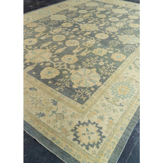 Black Turkish Oushak Antique Look Rug 10'5" x 14'3" #21310 For Sale - Image 8 of 8