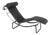 Vintage Chaise Lounge in Metal and Leather, Italy, 1980s For Sale