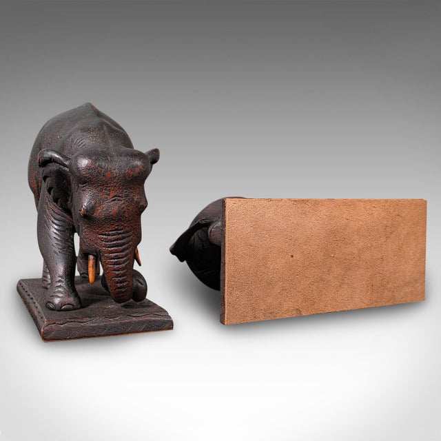 1900's Pair of Antique Elephant Bookends For Sale - Image 11 of 12