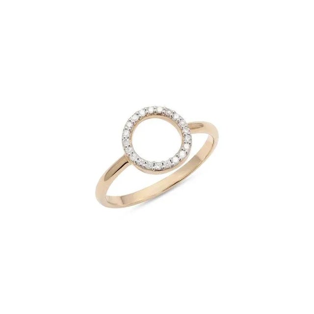 Natural Diamond Circle Modern Ring in 14k Solid Gold by VRJewels For Sale - Image 4 of 15
