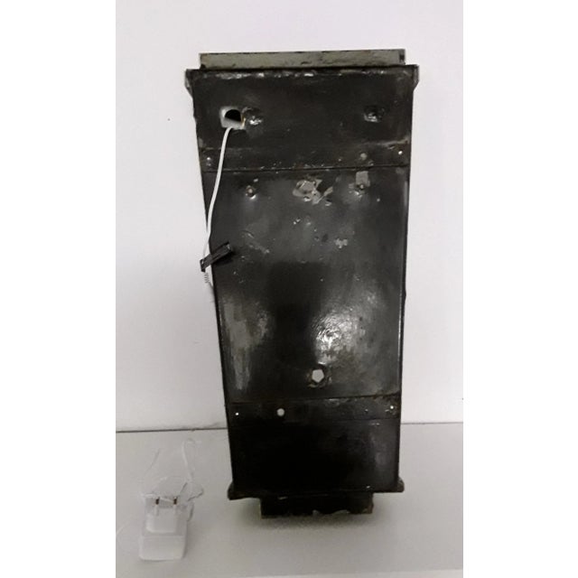 1950s Conically Wall Lamp in Black Painted Metal, Curved Aluminum Strips & White Acrylic Glass Screen, 1950s For Sale - Image 5 of 6