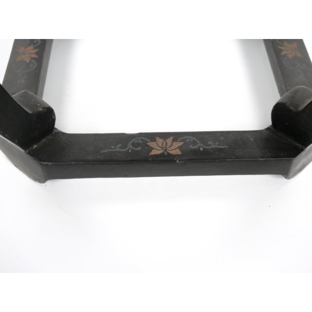 Pair of Chinese Chinoiserie Lacquered & Painted Side Tables, Circa 1970 For Sale - Image 13 of 14