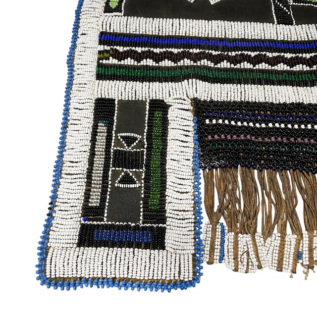 Vintage South African Ndebele Leather Beaded Wedding Mapoto For Sale In Chicago - Image 6 of 8