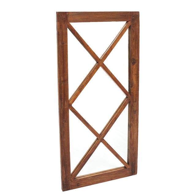 Mid-Century Modern Crisscross Diamond Mirror For Sale - Image 3 of 11