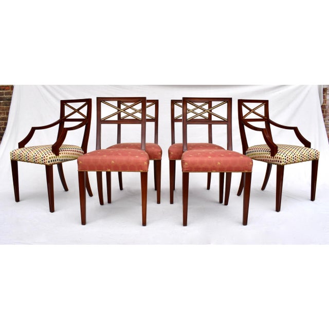 20th C Regency X Back Dining Chairs, Set of 6 For Sale - Image 13 of 13