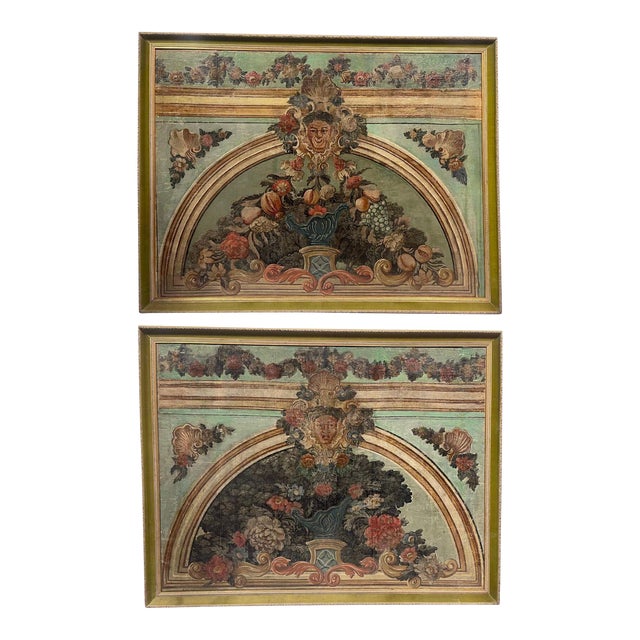 Pair of Large 19th Century Italian School Paintings For Sale