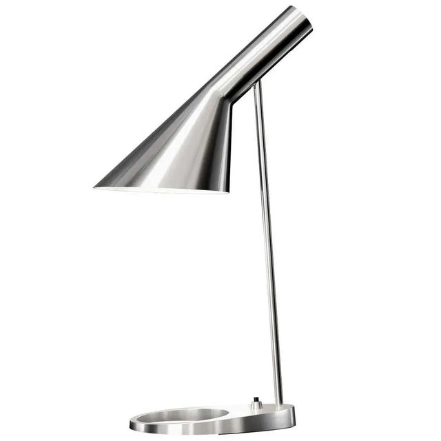 Louis Poulsen Arne Jacobsen 'Aj Mini' Table Lamp in Stainless Steel for Louis Poulsen For Sale - Image 4 of 4