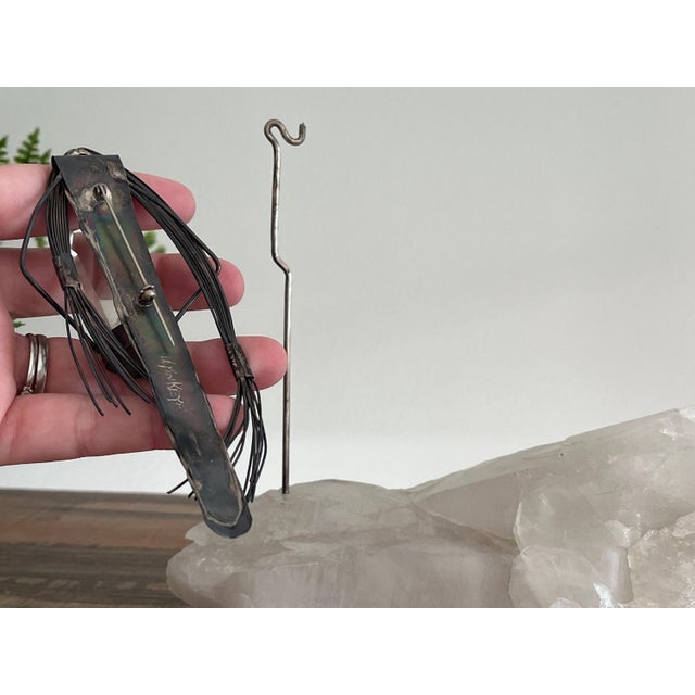 Mid 20th Century Jeff Storey Native American Sterling Silver Brooch Sculpture with Quartz Point For Sale - Image 6 of 12