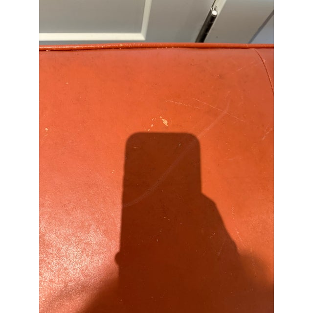 Metal Orange Leather Bench by Room & Board For Sale - Image 7 of 8