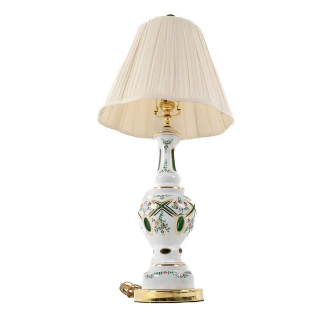 This Bohemian Czech glass table lamp showcases the refined artistry and decorative tradition associated with classic...