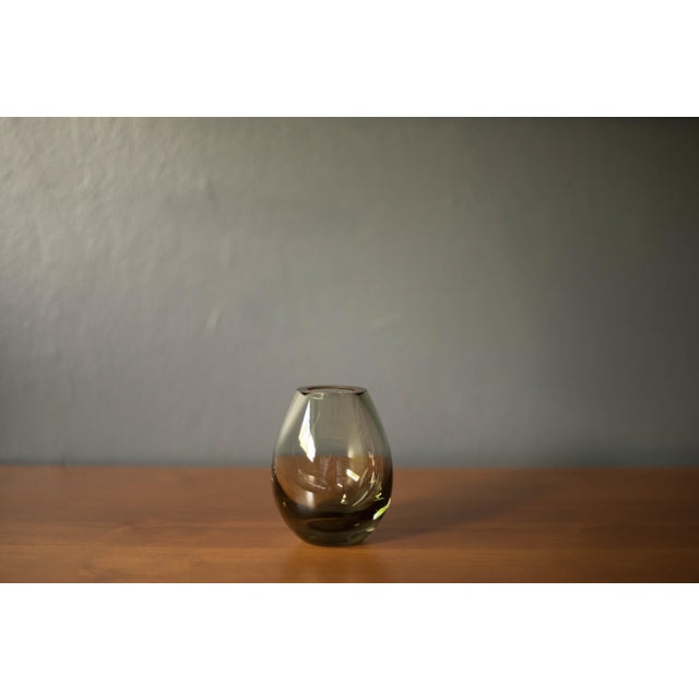 Mid Century Modern Scandinavian vase designed by Per Lütken for Holmegaard, Denmark circa 1960's. This unique blown glass...